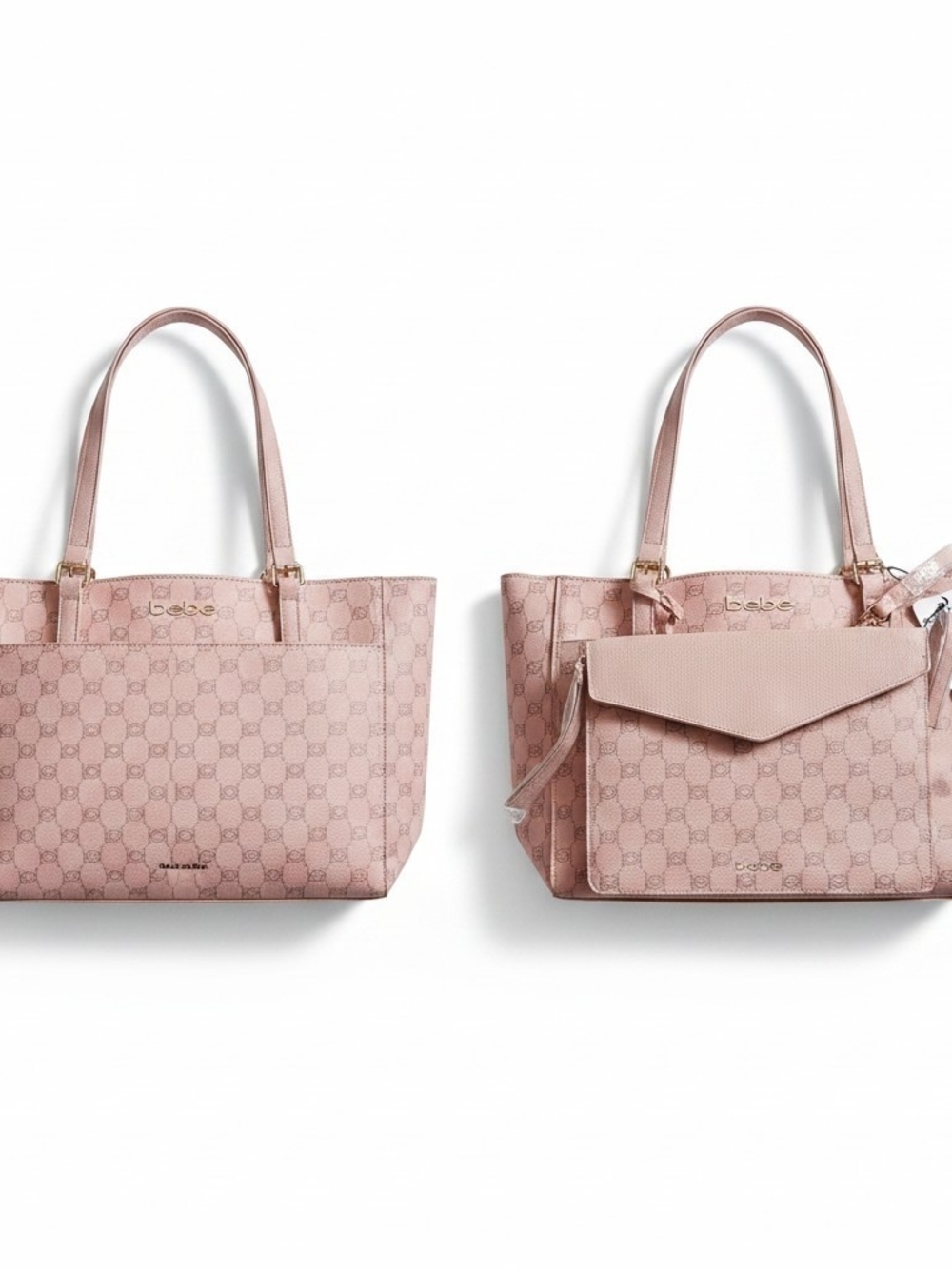 bebe Quilted Tote Set in Blush Pink*Wristlet Included‎